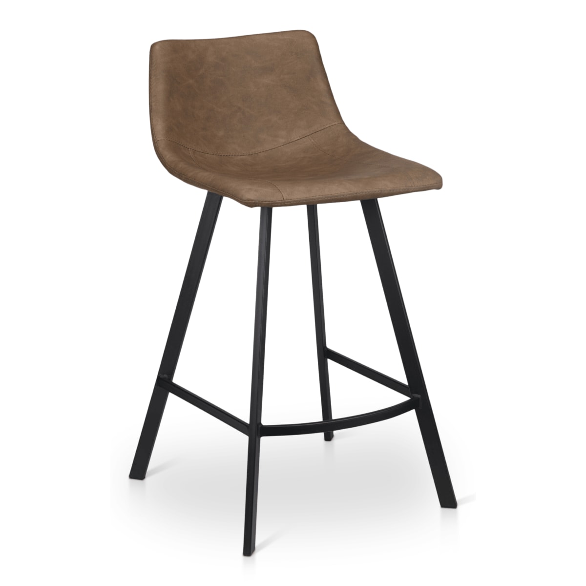 Faux Leather And Metal Bar Stool, Leather And Metal Bar Stools