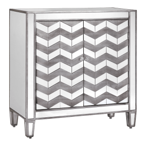 Mirrored Cabinet with Chevron Pattern