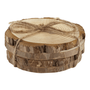 Set of 4 Wooden Disk Coasters