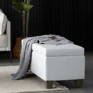 Faux Leather Storage Bench