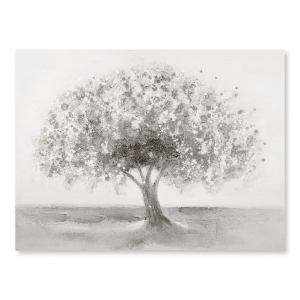 Tableau arbre peint à l'huile avec embellissements