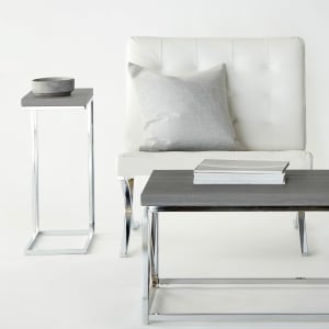 Veneer & Metal Side Table