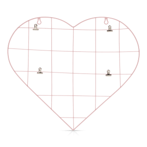 Heart Metal Wire Panel with Clips