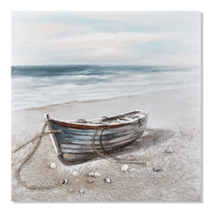 Deserted Boat Oil Painted Canvas