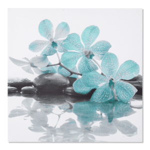 Orchids & Rocks Printed Canvas