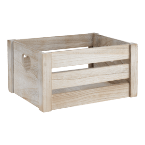 Medium Wooden Crate with Heart-Shaped Handles