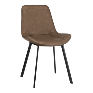 Textured Faux Leather and Iron Dining Chair