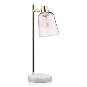 Marble, Metal and Glass Table Lamp