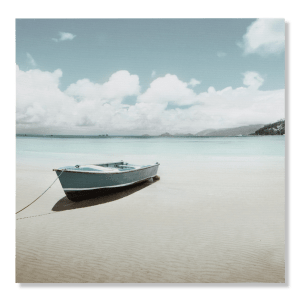 Boat on the Beach Printed Canvas