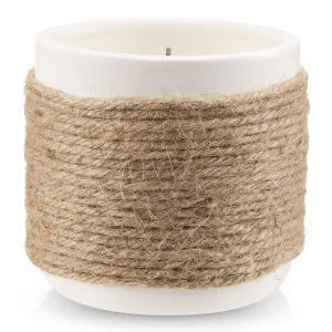 Braided Straw and Glass Candle
