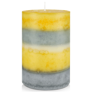 Striped Two-Toned Pillar Candle