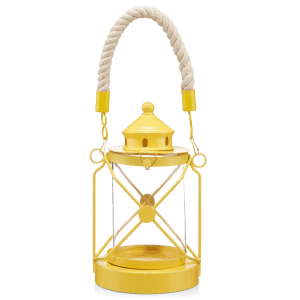 Metal Lantern Candle Holder with Rope Handle