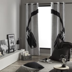 Headphone Set of 2 Panel Curtains