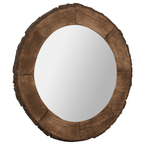 Live Edge Round Wood Mirror