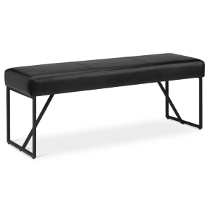 Faux Leather and Metal Bench