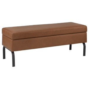 Faux Leather and Metal Storage Bench