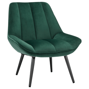 Velvet and Metal Lounge Chair