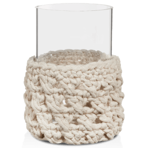 Macramé and Glass Candle Holder