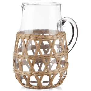 Seagrass Cage Glass Pitcher