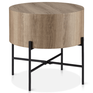 Veneer and Metal Side Table