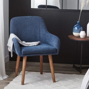 Fabric and Wood Dining Chair