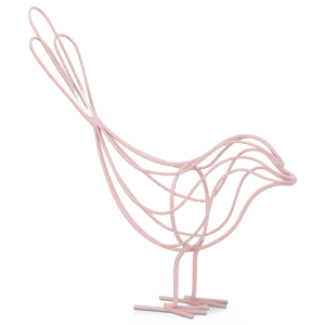 Decorative Pink Metal Wire Bird