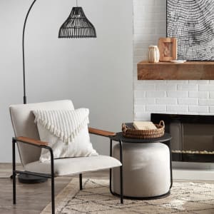 Black Side Table with Ottoman