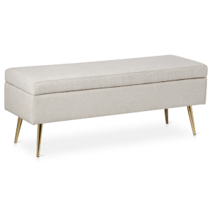 Fabric and Metal Storage Bench