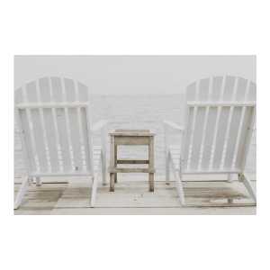 Adirondack Chairs on Dock Printed Canvas