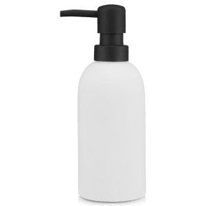 Rubber Coated Black and White Soap Dispenser