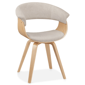 Natural Fabric and Wood Chair