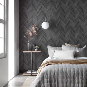 Dark Grey Chevron Peel-&-Stick Wallpaper