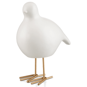 White Ceramic Dove with Golden Legs