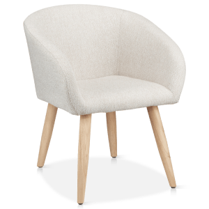 Fabric Lounge Chair With Wooden Legs