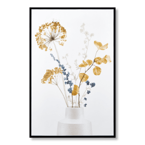 Blue & Yellow Bouquet Framed Canvas