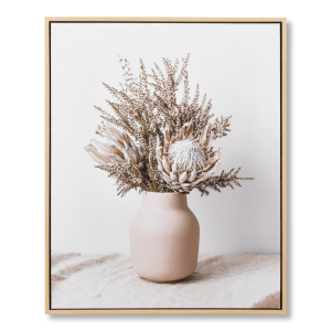 Pink Bouquet & Vase Framed Canvas