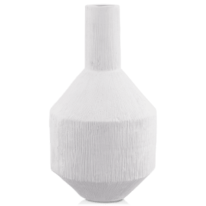 Vase angulaire en céramique blanche