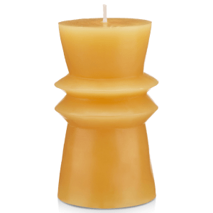 Geometric Mustard Pillar Candle