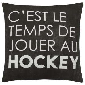 Mino (French) Hockey Typography Decorative Pillow 19" x 19"
