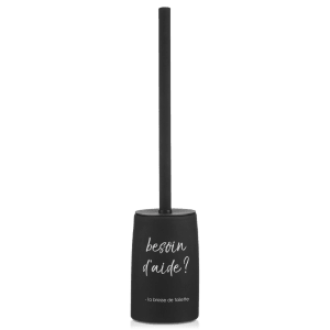 Black Toilet Brush With French Typography