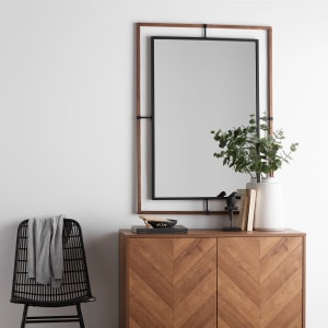 Rectangle Wood & Metal Framed Mirror
