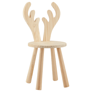 Natural Wood Deer Chair