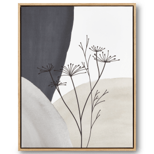 Line Art & Abstract Stems Framed Canvas