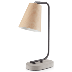 Cement and Wood Desk Lamp
