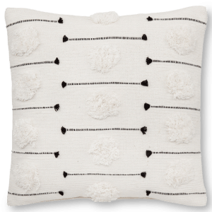 Praya Embroidery & Fringe Decorative Pillow 18" x 18"