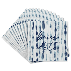 Set of 20 Blue Watercolour Paper Napkins