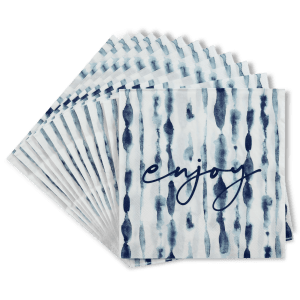 Set of 20 Blue Watercolour Paper Napkins
