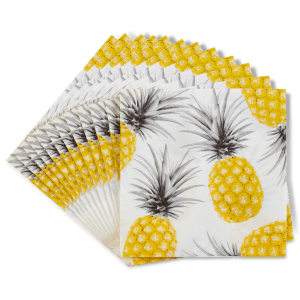 20 serviettes de table en papier à motifs ananas