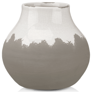 Vase bourgeon en céramique grise bicolore