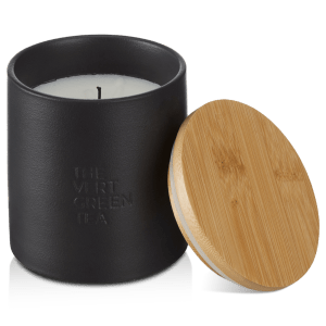 Bouclair Green Tea Candle with Wooden Lid
